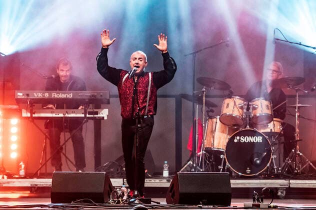 Andreas Kulle Dziuk, Andre Herzberg und Stefan Dohanetz von Pankow live beim Canaletto - Das Dresdner Stadtfest 2021 auf der Bühne Theaterplatz. Dresden, 03.10.2021
