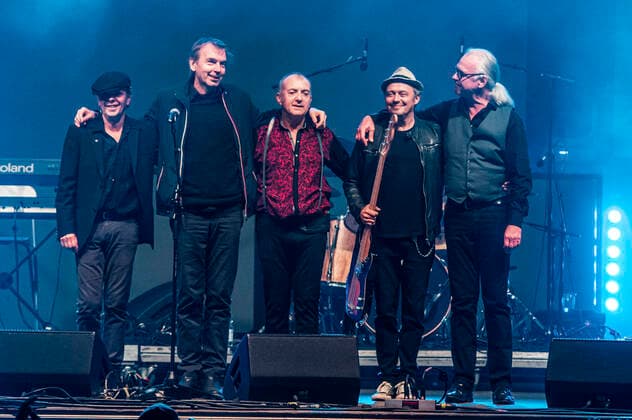 Jürgen Ehle, Andreas Kulle Dziuk, Andre Herzberg, Andre Drechsler und Stefan Dohanetz von Pankow live beim Canaletto - Das Dresdner Stadtfest 2021 auf der Bühne Theaterplatz. Dresden, 03.10.2021