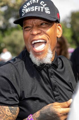 D.L. Hughley attends George Lopez Foundation 14th Annual Celebrity Golf Classic Tournament at Lakeside Country Club, Burbank, CA on October 4, 2021