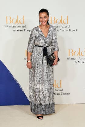 Bold Woman Award 2021 Sawsan Chebli auf dem roten Teppich bei der Verleihung des Bold Woman Awards von Veuve Clicquot in der Französischen Botschaft in Berlin. Copyright: xEventpressxGolejewskix