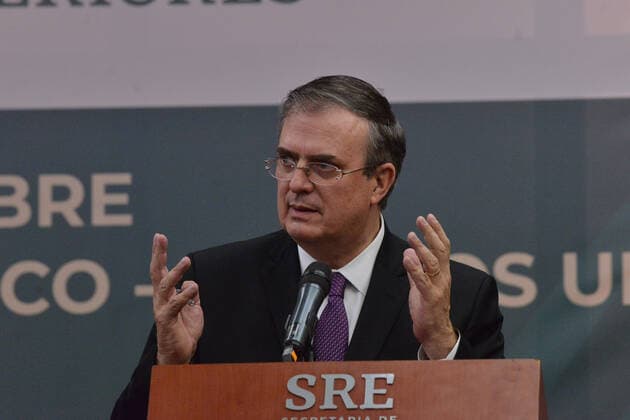 Antony Blinken ˜Bilateral Relationship Mexico-United States™ Press Conference MEXICO CITY, MEXICO - OCTOBER 8, 2021: Mexico™s Foreign Affairs Marcelo Ebrard speaks during the press conference of the ˜Bilateral relationship Mexico-United States™ as part of Antony Blinken working visit to Mexico at Foreign Affairs Secretariat of Mexico. On October 8, 2021 in Mexico City, Mexico. (Photo by Carlos Tischler Eyepix Group) Copyright: xCarlosxTischlerx xEyepixxGroupx EYEPIXGROUP_CT_08102021_16781