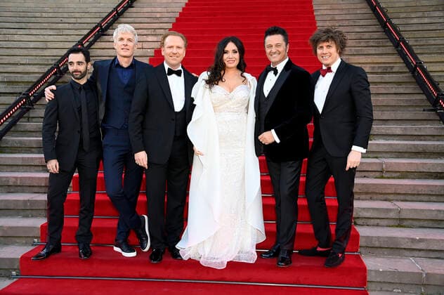 Pablo Ferrandez, Martin Fröst, Daniel Hope, Sonya Yoncheva, Piotr Beczala und Augustin Hadelich bei der Verleihung des Opus Klassik 2021 im Konzerthaus am Gendarmenmarkt. Berlin, 10.10.2021