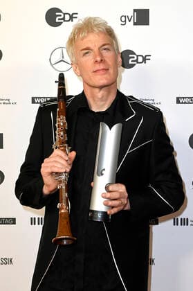 Martin Fröst bei der Verleihung des Opus Klassik 2021 im Konzerthaus am Gendarmenmarkt. Berlin, 10.10.2021
