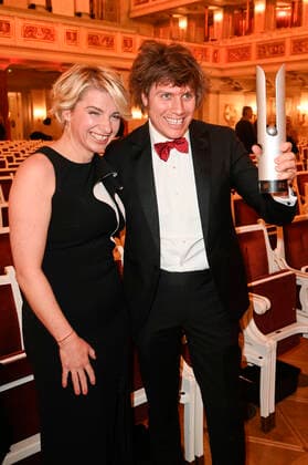 Sabine Heinrich und Joolz Gale bei der Verleihung des Opus Klassik 2021 im Konzerthaus am Gendarmenmarkt. Berlin, 10.10.2021