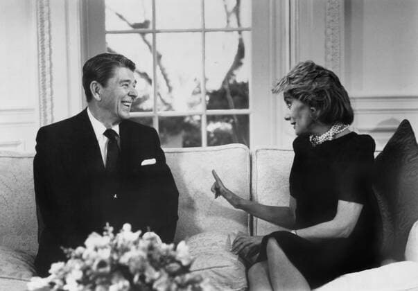 President Ronald Reagan is interviewed by Barbara Walters at the White House on March 21, 1986. At the time the President had a 70% approval rating and was nicknamed The Great Communicator (BSLOC_2021_3_22) PUBLICATIONXNOTxINxCANxCHNxFRAxITAxJPNxNORxPOLxRUSxESPxUKxUSA