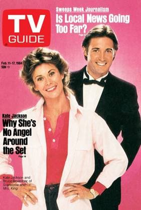 SCARECROW AND MRS. KING, Kate Jackson, Bruce Boxleitner, TV GUIDE cover, February 11-17, 1984. TV Guide courtesy Everett Collection Ref:TVGC002 H5457 PUBLICATIONXNOTxINxCANxCHNxFRAxITAxJPNxNORxPOLxRUSxESPxUKxUSA Copyright: xx TVGC002 H5457