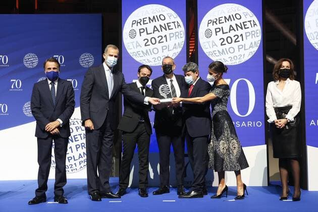 Kings Spain Felipe VI,Queen Letizia durining 70th edition of Planeta awards 2021 in Barcelona on Friday, 15 October 2021 Cordon Press