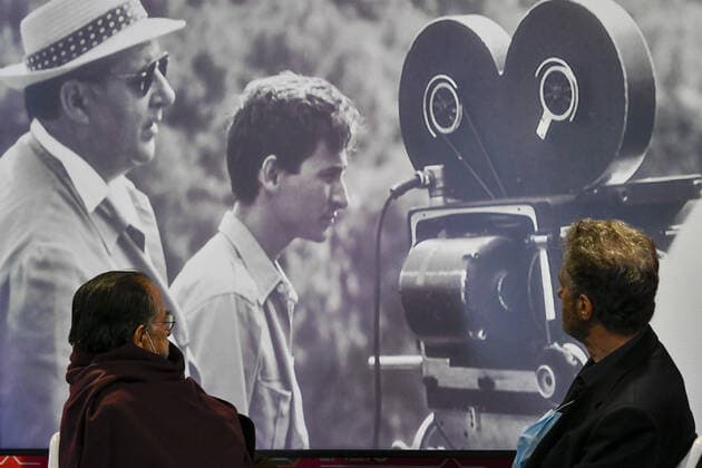 Renzo Rossellini and Roberto Petrocchi during the Press conference for the presentation of Roberto Rossellini International Award at Spazio Roma Lazio Film Commission - Oct 15th 2021