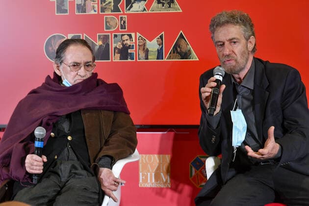 Renzo Rossellini and Roberto Petrocchi during the Press conference for the presentation of Roberto Rossellini International Award at Spazio Roma Lazio Film Commission - Oct 15th 2021
