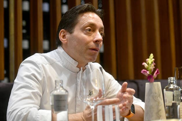 MOSCOW, RUSSIA - OCTOBER 16, 2021: Chef David Hemmerle poses at the Grand Cru restaurant awarded a Michelin star. Maxim Grigoryev TASS  TS114602