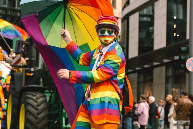 Bilder des Jahres 2021, News 10 Oktober News Themen der Woche KW41 News Bilder des Tages CSD In Duesseldorf About 4000 people gather for Christopher street day gay pride parade in Duesseldorf, Germany on Oct 16, 2021 Duesseldorf Germany tang-notitle211016_npAiI  Copyright: xYingxTangx