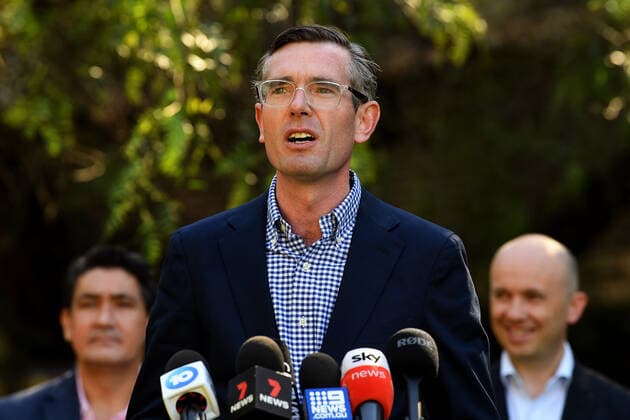 DOMINIC PERROTTET PRESSER, NSW Premier Dominic Perrottet speaks to the media during a press conference in Sydney, Sunday, October 17, 2021. NSW has reached its target of 80 per cent full vaccination for people aged over 16, clearing the way for a further easing of restrictions. ( NO ARCHIVING, EDITORIAL USE ONLY, NO USE IN BOOKS WITHOUT CONSENT SYDNEY NSW AUSTRALIA  Copyright: xBIANCAxDExMARCHIx 20211017001586699734