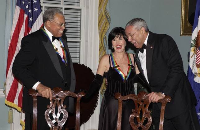 December 8, 2002, Washington, District of Columbia, USA: Actor James Earl Jones, left, and theater actress Chita Rivera share a laugh with Secretary of State Colin Powell, right, before a group photo was taken of the 2002 Kennedy Center Honorees at the United States Department of State in Washington, D.C. on Saturday, December 7, 2002. . They are honored for their lifetime contributions to American culture through the performing arts Washington USA - ZUMAs152 20021208_zaa_s152_001 Copyright: xRobertxTrippettx