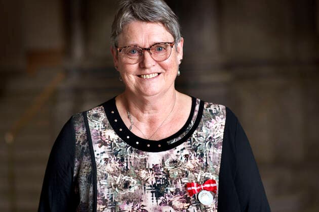 Dänemark, Medal of Merit Verdienstorden Verleihung in Kopenhagen Overlaerer paa Randers Specialskole Karin Skovboe, OErsted , takkede for Fortjenstmedaljen ved audiensen paa Christians slot. mandag den 18 oktober 2021 , Copenhagen Copyright: KeldxNavntoft KeldxNavntoftx COP101 spdk20211018-152054-L