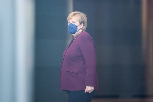 Berlin GER, Berlin, 18.10.21, Mary May Simon bei Bundeskanzlerin Angela Merkel Angela Merkel - wartet, Bildtermin bei der Begruessung der Generalgouverneurin von Kanada - Mary May Simon durch die BKin Dr Angela Merkel, 18.10.2021, Copyright: xEibner-Pressefotox EP_EER