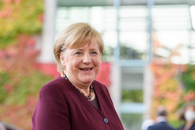 Berlin GER, Berlin, 18.10.21, Mary May Simon bei Bundeskanzlerin Angela Merkel Bundeskanzlerin Angela Merkel , Bildtermin bei der Begruessung der Generalgouverneurin von Kanada - Mary May Simon durch die BKin Dr Angela Merkel, 18.10.2021, Copyright: xEibner-Pressefotox EP_EER