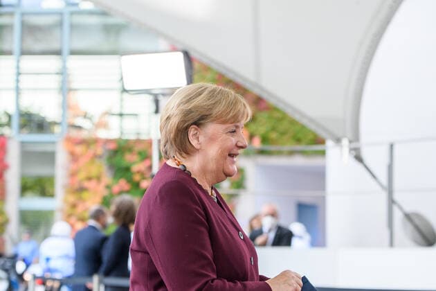 Berlin GER, Berlin, 18.10.21, Mary May Simon bei Bundeskanzlerin Angela Merkel Bundeskanzlerin Angela Merkel , Bildtermin bei der Begruessung der Generalgouverneurin von Kanada - Mary May Simon durch die BKin Dr Angela Merkel, 18.10.2021, Copyright: xEibner-Pressefotox EP_EER