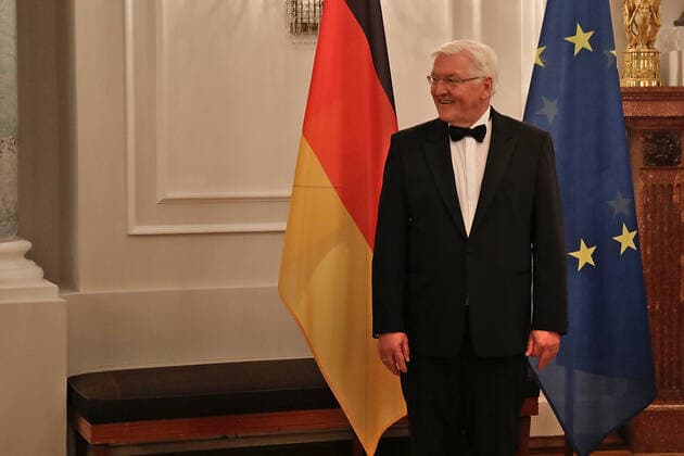 Staatsbesuch der Generalgouverneurin von Kanada in Berlin Lachender Bundespräsident Frank-Walter Steinmeier Berlin Berlin GER