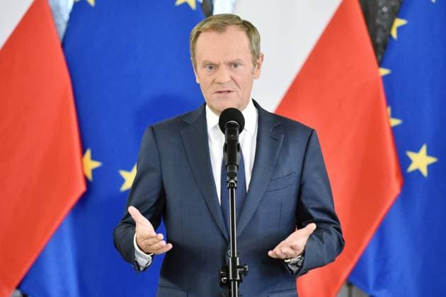 19.10.2021 Civic platform leader Donald Tusk during press conference in Polish Parliament. Photo: Damian Burzykowski Newspix.pl --- Newspix.pl  DB191021_014