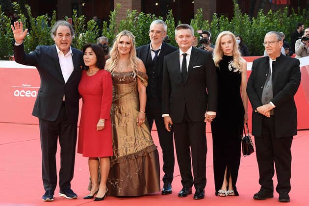 Roma Cinema Fest 2021, Rome Film Fest, Red carpet of the film JFK: Destiny betrayed . In the photo: Oliver Stone, Sun-jung Jung, Vera Tomilova, Igor Lopatonok, Igor Kobzev, Carlo Siliotto  Copyright: xMaurizioxD Avanzox xIPAx xDxAvanzo Provvisionatox
