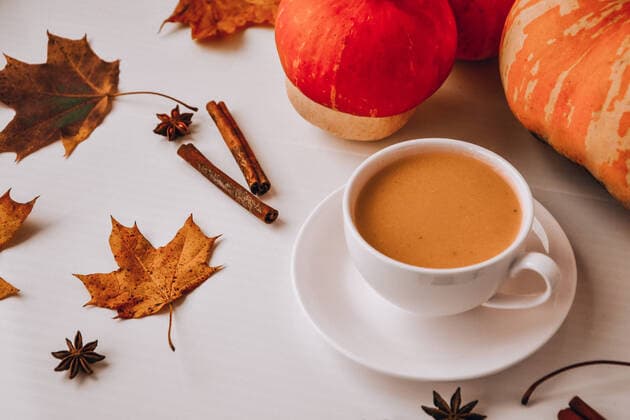 Pumpkin smoothie, spice latte. Boozy cocktail with cinnamon sticks anise stars. Maple leaves decorations. Autumn seasonal hot drinks. Pumpkin smoothie, spice latte. Boozy cocktail with cinnamon sticks anise stars. Maple leaves decorations. Autumn seasonal hot drinks. Thanksgiving day Copyright: xx 38537592