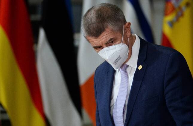 Belgium EU Summit 6677885 21.10.2021 Czech Republic s Prime Minister Andrej Babis arrives to pose for a family photo during a face-to-face EU summit in Brussels, Belgium. Alexey Vitvitsky Sputnik Brussels Belgium  Copyright: xAlexeyxVitvitskyx