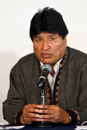 Bolivia s Former President Evo Morales Visit To Mexico To Offer A Press Conference MEXICO CITY, MEXICO - OCTOBER 22, 2021: Former president of Bolivia, Evo Morales talks during XXV International Seminar The Parties and the New Society at Fiesta Americana Hotel. On October 22, 2021 In Mexico City, Mexico. (Photo by Luis Barron Eyepix Group) Copyright: xLuisxBarronx EYEPIXGROUP_LB_22102021_17511
