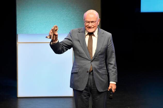 Volker Schlöndorff bei der 32. Verleihung des Hessischen Film- und Kinopreises im Capitol Theater. Offenbach, 22.10.2021