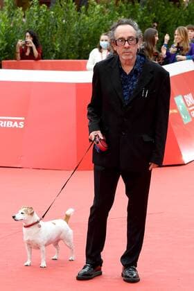 Roma Cinema Fest 2021, Film Fest, Tim Burton s Red Carpet. Pictured: Tim Burton and the dog Levi  Copyright: xMaurizioxD Avanzox xIPAx xDxAvanzo Provvisionatox
