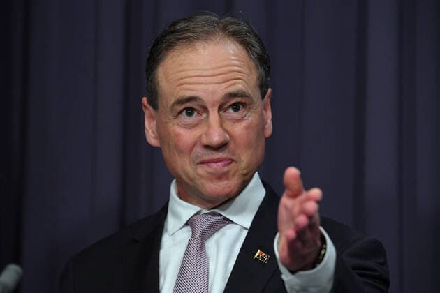 GREG HUNT PRESSER, Minister for Health Greg Hunt at a press conference at Parliament House in Canberra, Sunday, October 24, 2021. ( NO ARCHIVING, EDITORIAL USE ONLY, NO USE IN BOOKS WITHOUT CONSENT CANBERRA ACT AUSTRALIA  Copyright: xMICKxTSIKASx 20211024001588921597