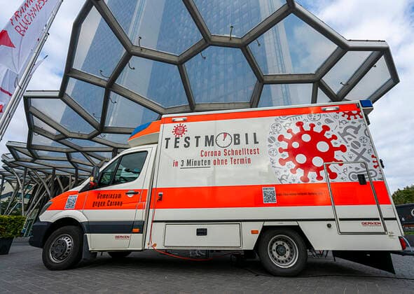 Corona Impfstation und Testzentrum in Frankfurt am Main