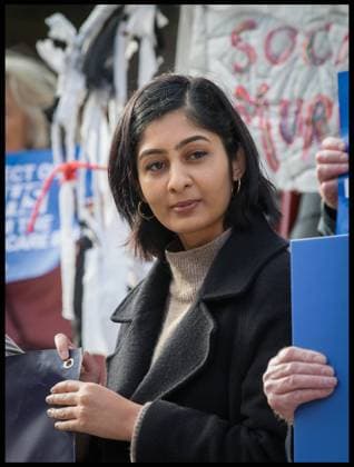 . 26 10 2021. London, United Kingdom. Health And Care Bill Protest. Labour MP Zarah Sultana, with other Members of Parliament, join campaigners against the Health And Care Bill at the Old Palace Yard opposite the House of Lords.  xMartynxWheatleyx xi-Imagesx IIM-22735-0028