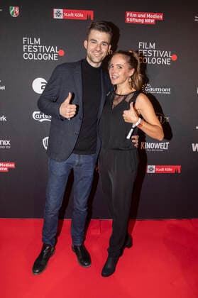 Patrick Mölleken und Katrin Wolter bei der Verleihung der Film Festival Cologne Awards 2021 auf dem 31. Film Festival Cologne 2021 im E-Werk. Köln, 28.10.2021