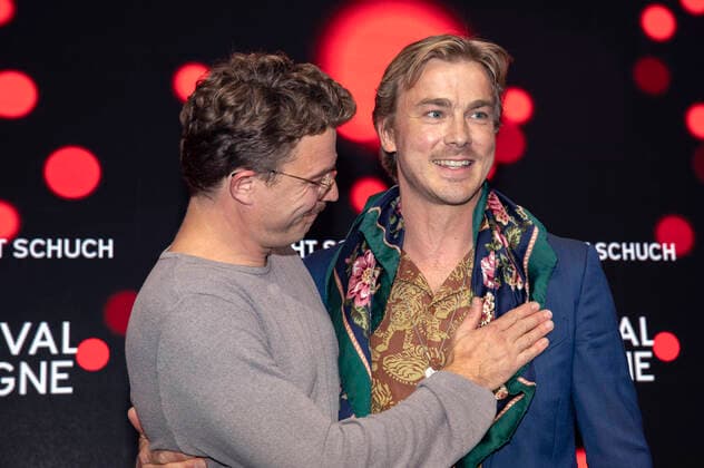 Friedrich Mücke und Albrecht Schuch bei der Verleihung der Film Festival Cologne Awards 2021 auf dem 31. Film Festival Cologne 2021 im E-Werk. Köln, 28.10.2021