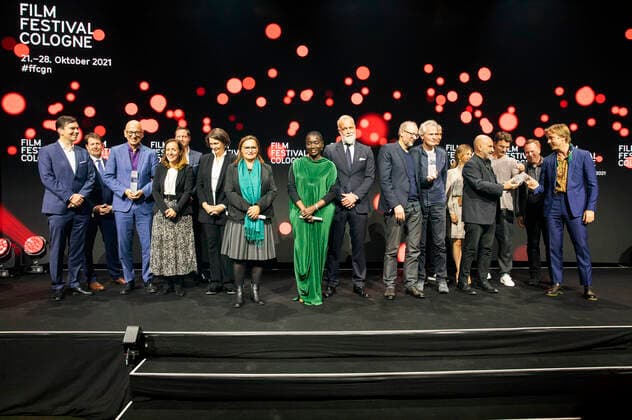 Die Preisträger und Laudatoren bei der Verleihung der Film Festival Cologne Awards 2021 auf dem 31. Film Festival Cologne 2021 im E-Werk. Köln, 28.10.2021