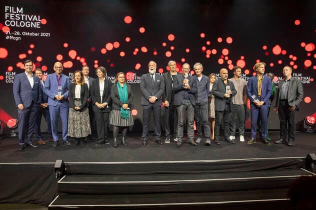 Die Preisträger und Laudatoren bei der Verleihung der Film Festival Cologne Awards 2021 auf dem 31. Film Festival Cologne 2021 im E-Werk. Köln, 28.10.2021