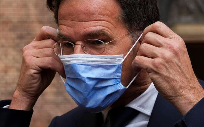 October 29, 2021, The Hague, Netherlands: Prime Minister of the Netherlands Mark Rutte waits to greet Prime Minister Justin Trudeau at parliament in The Hague, Netherlands, on Friday, Oct. 29, 2021. The Hague Netherlands  - ZUMAc35_ 20211029_zaf_c35_037 Copyright: xSeanxKilpatrickx