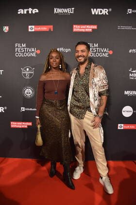 Schauspieler Karmela Shako und Gianni Jovanovic , l-r, kommt zu Verleihung der Film Festival Cologne Awards