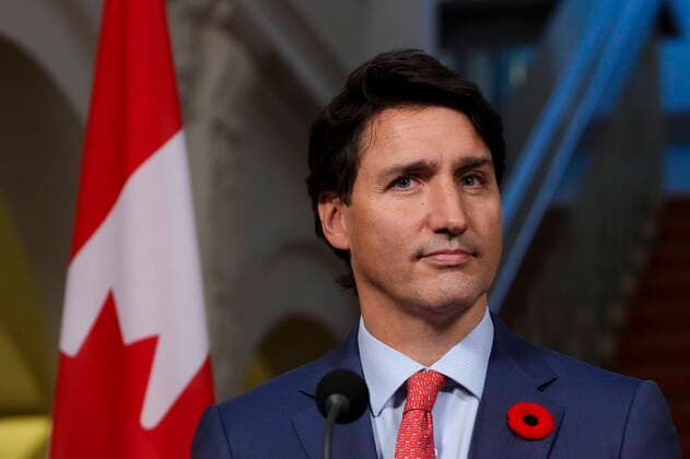 October 29, 2021, The Hague, Netherlands: Prime Minister Justin Trudeau takes part in a bilateral press conference with Prime Minister of the Netherlands Mark Rutte at parliament in The Hague, Netherlands, on Friday, Oct. 29, 2021. The Hague Netherlands  - ZUMAc35_ 20211029_zaf_c35_063 Copyright: xSeanxKilpatrickx