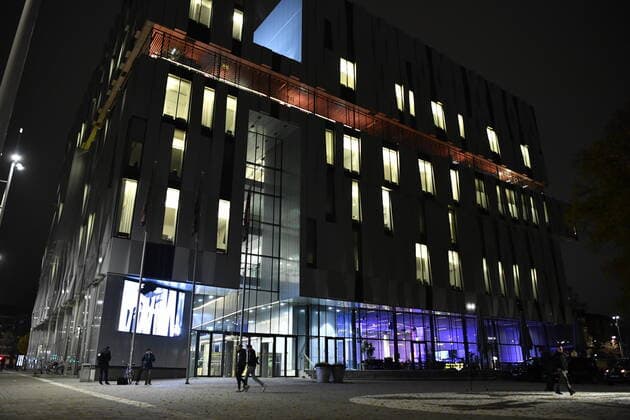 Uppsala, Sweden 2021 11 01 Two people were killed after a person fell several meters into a concert hall in Uppsala, Sweden Uppsala SWEDEN x10040x,  Copyright: xAndersxWiklund TTx UPPSALA ACCIDENT
