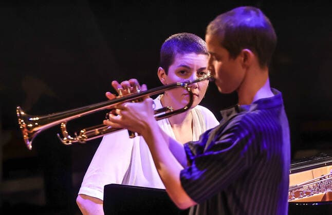 Entertainment Bilder des Tages Jazzfest Berlin, Kaja Draksler und Susana Santos Silva Konzert Konzert von Kaja Draksler and Susana Silva @ Pierre Boulez Saal Jazzfest Berlin Kaja Draksler Klavier Susana Santos Silva Trompete