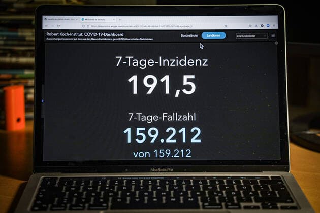 Coronavirus in Deutschland - Covid-19-Dashboard des Robert Koch-Institut 07.11.2021: Robert Koch-Institut: 7-Tage-Inzidenz 191,5. 7-Tage-Fallzahl 159.212. COVID-19-Fälle 4.767.033. Zugang um 23.543 gegenüber dem Vortag. COVID-19-Todesfälle 96.525. Zugang um 37 gegenüber dem Vortag.