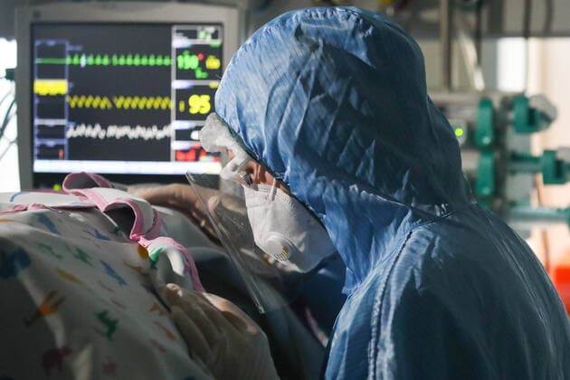 BALASHIKHA, MOSCOW REGION, RUSSIA - NOVEMBER 3, 2021: A medical worker is at work at a COVID-19 facility at Balashikha s maternity hospital. Sergei Karpukhin TASS  TS117282