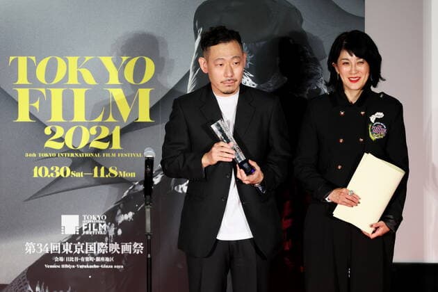 Kim Yunsoo, Midori Sangoumi, November 08, 2021 - Kim Yunsoo, speak after winning Amazon Prime Video Take One Award for the film Sunday & Calm sea during the 34th Tokyo International Film Festival. award ceremony, in Tokyo, Japan on November 08, 2021.  (173972060)
