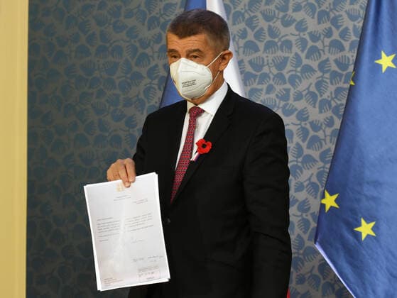 The minority government of PM Andrej Babis s ANO and the Social Democrats (CSSD) approved its resignation, outgoing PM Babis, pictured, has told reporters, on November 11, 2021, in Prague, Czech Republic. (CTKxPhoto KaterinaxSulova) CTKPhotoP2021111102868  suk