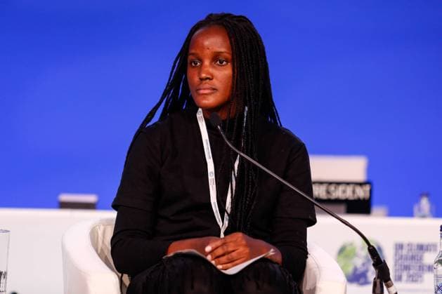 Berühmte Feministinnen, Vanessa Nakate Day 11 Of COP26 UN Climate Conference In Glasgow Vanessa Nakate, youth activist speaks during Global Climate Action High-Level Event: Racing To a Better World in Plenary Cairn Gorm in the COP26 venue - Scottish Event Campus during the twelfth day of the COP26 UN Climate Change Conference, held by UNFCCC in Glasgow, Scotland on November 11, 2021. COP26, running from October 31 to November to 12 in Glasgow, is the most significant climate conference since the 2015 Paris summit as the nations are expected to set new greenhouse gas emission targets in order to slow the global warming, as well as firming up other key commitments. Glasgow Scotland United Kingdom  Copyright: xDominikaxZarzyckax zarzycka-day11ofc211111_npOfk