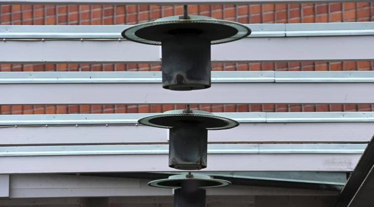 Outdoor lights of the Helsinki Hall of Culture, designed in the 1950s by architect Alvar Aalto, pictured on November 12, 2021. Helsinki Finland  Copyright: xHeikkixSaukkomaax LKLAPH20211112142736T958
