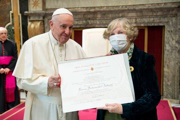 Italy, Rome, Vatican, 2021 11 13. Pope Francis during the awarding of the Ratzinger Prize at the Vatican. Photograph by Vatican Media Catholic Press Photo Hans Lucas. RESTRICTED TO EDITORIAL USE - NO MARKETING - NO ADVERTISING CAMPAIGNS.  Copyright: xVATICANxMEDIAx xIPAx xVaticanxMediax