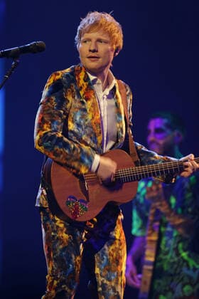 Ed Sheeran performs at the MTV Europe Music Awards in Budapest, Hungary on Sunday, November 14, 2021.  HUN20211114035 SVENxHOOGERHUIS