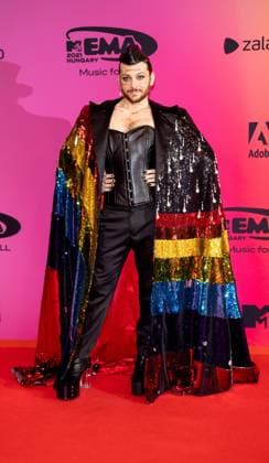 November 14, 2021, Budapest, Hungary: Riccardo Simonetti attends the 2021 MTV EMAs, Europe Music Awards, at Papp Laszlo Budapest Sports Arena in Budapest, Hungary, on 14 November 2021. Photo: Budapest Hungary - ZUMAm179 20211114_zep_m179_053 Copyright: xAlecxMichaelx